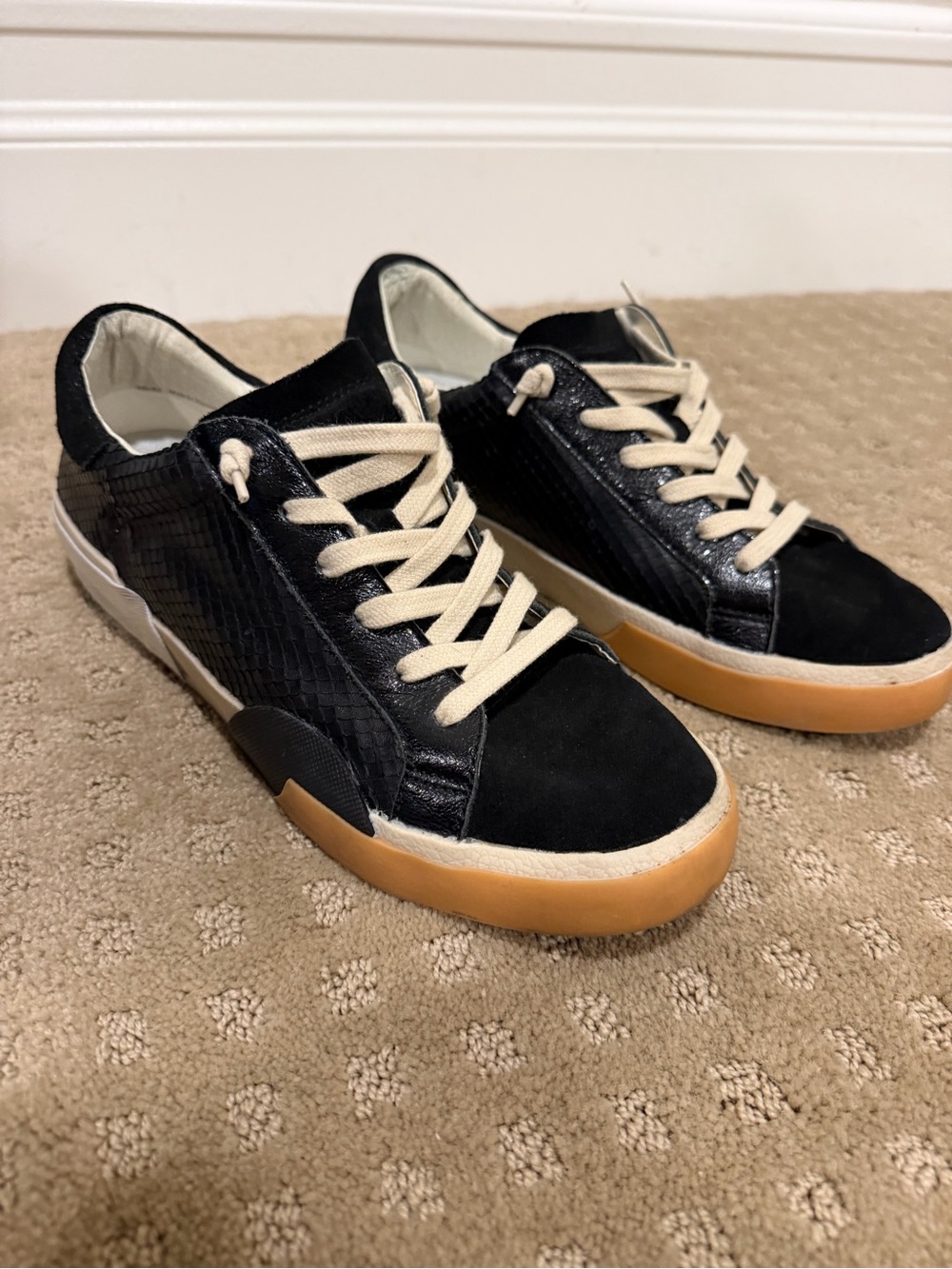 Dolce Vita Zina Black and Cream Slip-On Sneaker